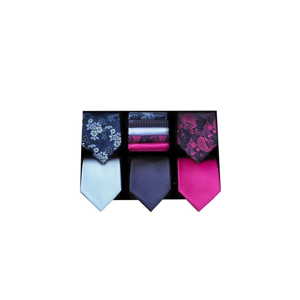 3262 Ties Set Collection Tie and Pocket Sqaure Formal Business Neckties